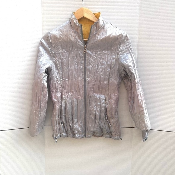 FILA Golf Italy rare reversible jacket rainbow silver zipper - Picture 2 of 14